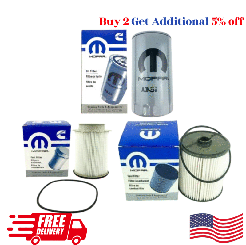 Buy 2 Get 5% Discount | Mopar 68157291AA - 68436631AA - 05083285AA, Water Separator Fuel Filter Kit, Dodge Ram 2500-5500 Diesel Fuel Filter, Best 6.7L Cummins Diesel Engine