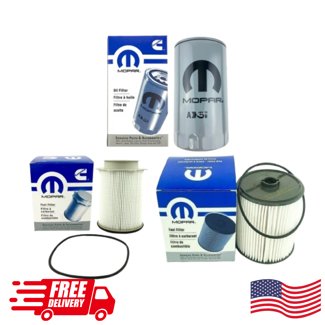 Mopar 68157291AA – 68436631AA – 05083285AA, Water Separator Fuel Filter Kit, Dodge Ram 2500-5500 Diesel Fuel Filter, Best 6.7L Cummins Diesel Engine