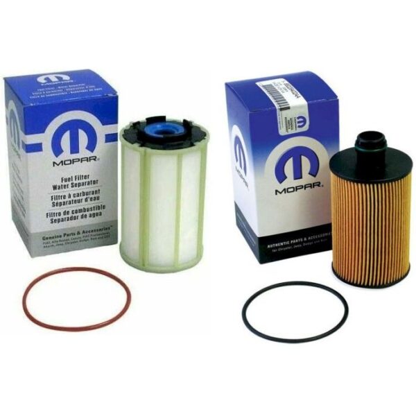 Mopar 68492616AA – 68235275AB, Water Separator Fuel Filter Kit, Dodge Ram 1500 3.0L EcoDiesel Oil Filter, Best Fuel/Water Separator, Genuine OEM Replacement