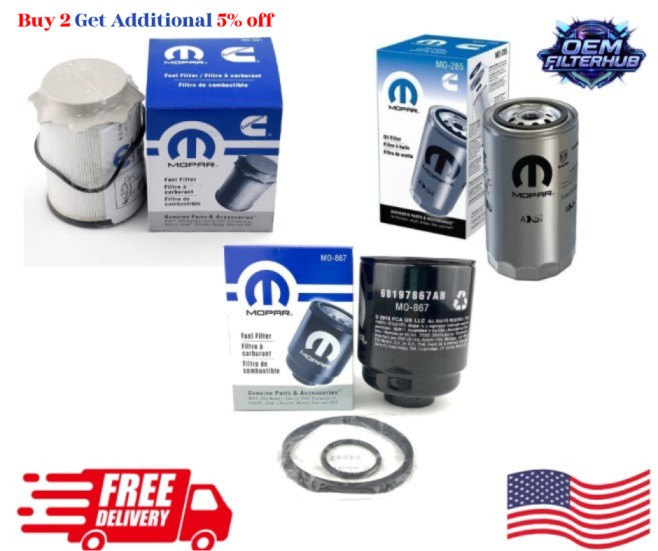 Buy 2 Get Additional 5 % Discount | Mopar 68157291AA - 68197867AB - 05083285AA, Mopar Fuel & Oil Filters, Dodge Ram 2500-5500, Best 6.7L Cummins Diesel Engines
