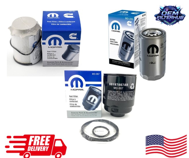 Mopar 68157291AA - 68197867AB - 05083285AA, Mopar Fuel & Oil Filters, Dodge Ram 2500-5500, Best 6.7L Cummins Diesel Engines
